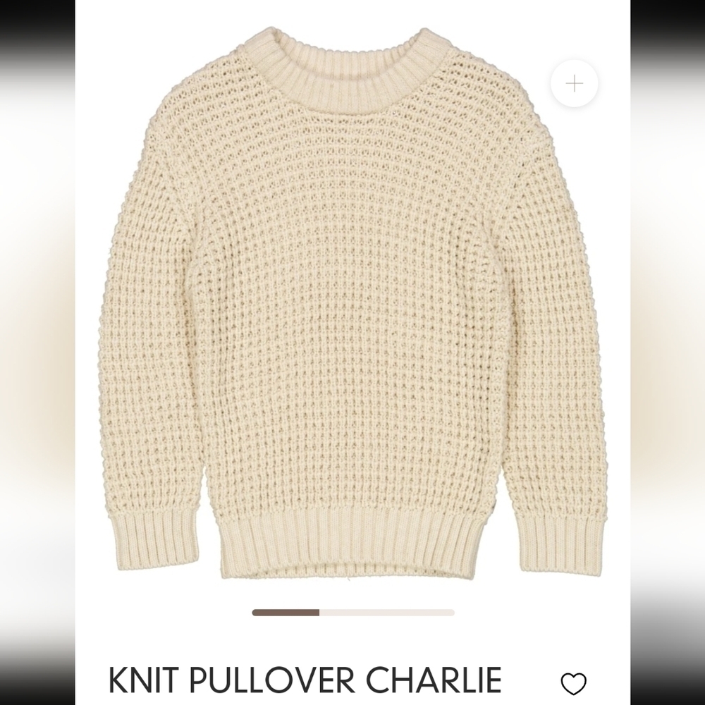 WHEAT Knit Charlie Pullover Cream Organic Cotton